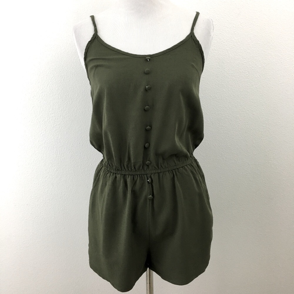 Olive Green Shorts Romper